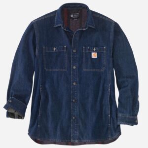 CARHARTT Skjorte Denim Fleece Lined Snap Front GLACIER - XL