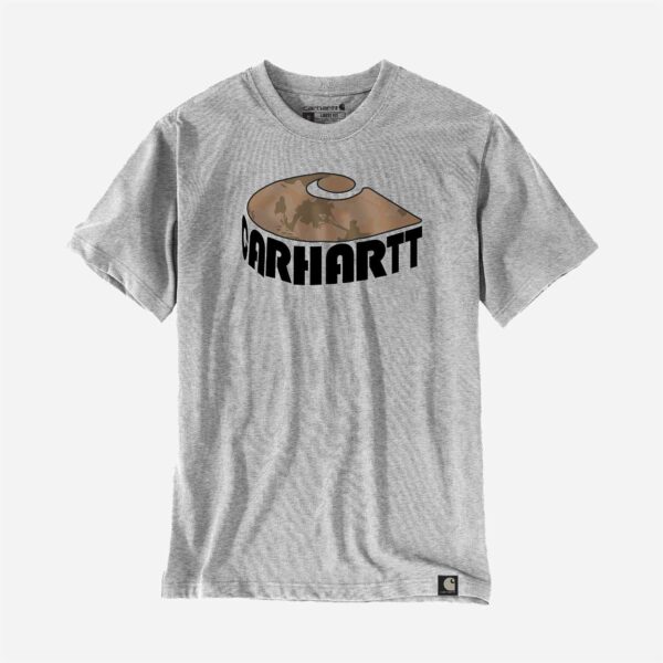 CARHARTT T-shirt S/S CAMO C GRAPHIC HEATHER GREY - XXL