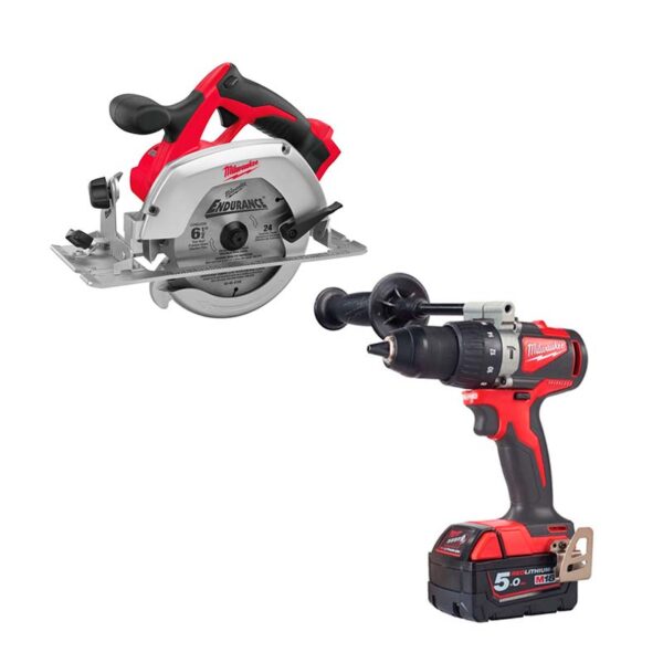 Milwaukee M18 slagbore-/skruemaskine og rundsav