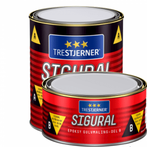 SIGURAL 2K Epoxy Gulvmaling SÆT incl. A+B KOMP. 39 STÅLGRÅ 0,9 L