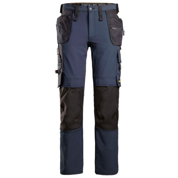 SNICKERS Arbejdsbukser AllroundWork fuldstretch med hylsterlommer 6271 navy/sort - C52