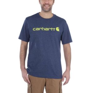 CARHARTT T-shirt Core Logo S/S NIGHT BLUE HEATHER - XS