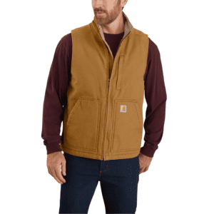 CARHARTT Vest Washed Duck Lined Mock Neck CARHARTTÂ® Brown - S