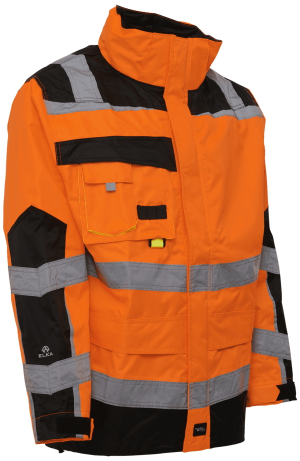 Hi-vis arbejdsjakke 086004R orange/sort Str. S